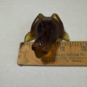 Unique Lalique Crystal Amber Jumping Frog. Rainette Model